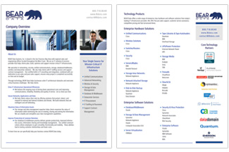 New BEAR Data Systems Inc. Sell Sheet Design by iSynergy Webdesign