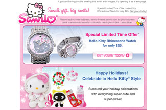 After Design: Sanrio E-Mail Design by iSynergy Webdesign